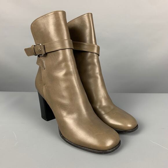 CELINE Size 10 Grey Ankle Strap Boots - Picture 1 of 8